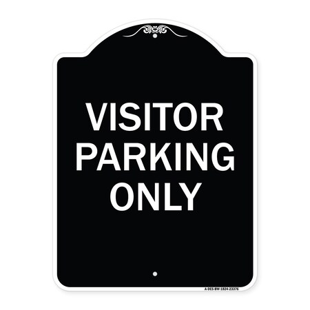 Signmission Parking Reserved Visitor Parking Heavy-Gauge Aluminum Architectural Sign, 24" x 18", BW-1824-23376 A-DES-BW-1824-23376